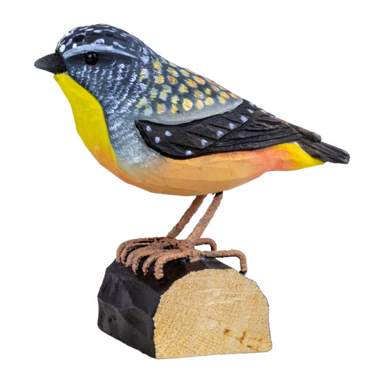 SPOTTED PARDALOTE HANDCARVED DECO BIRD