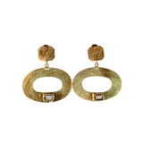 Load image into Gallery viewer, FREYA GOLD PLATED EARRINGS WITH GEMSTONES