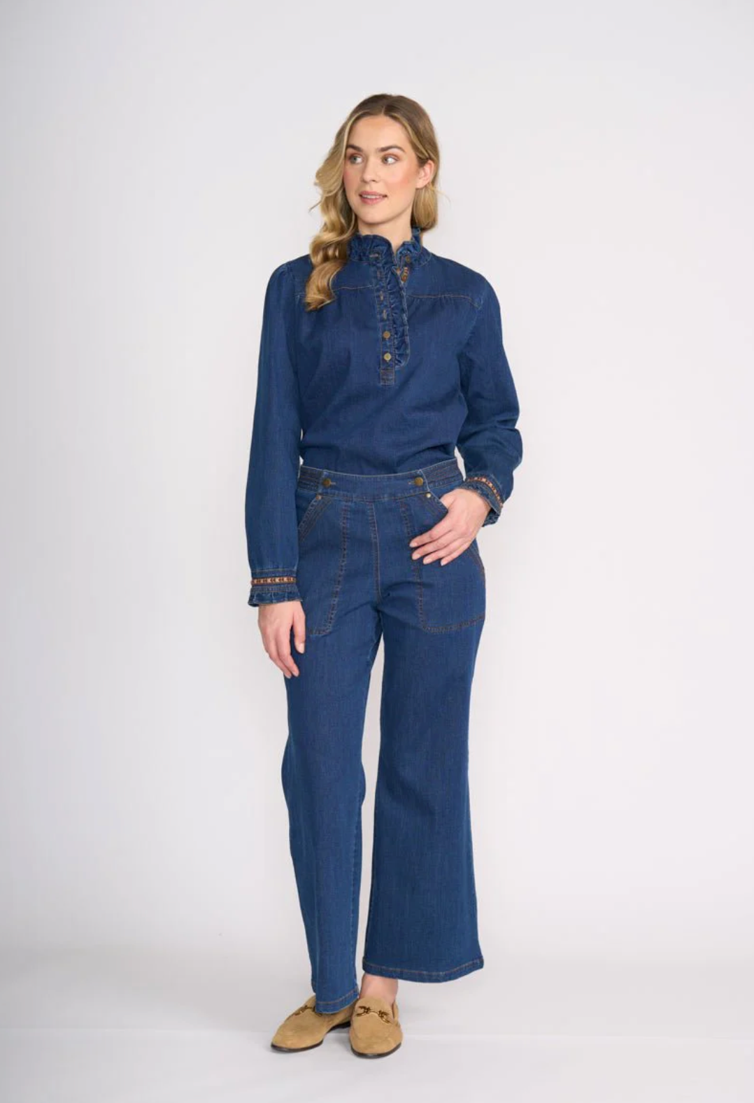 FRILLING SHIRT - INDIGO