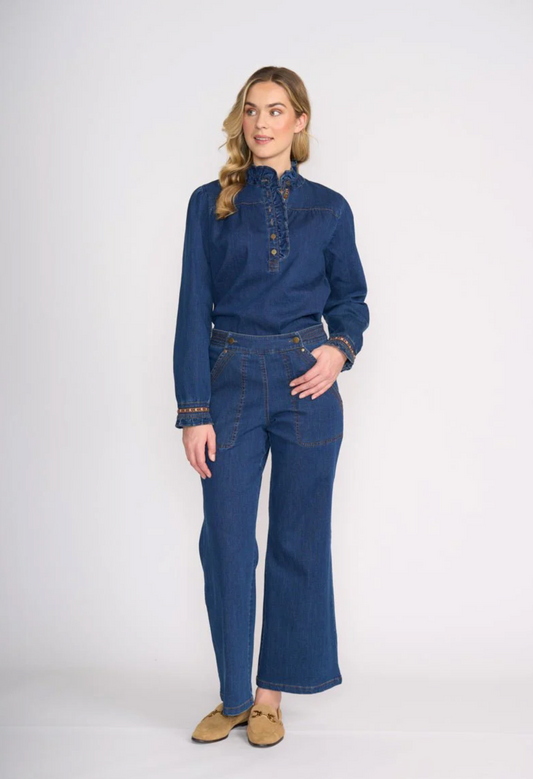 FRILLING SHIRT - INDIGO