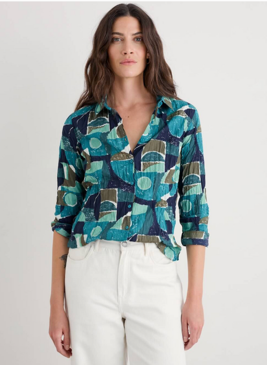 LARISSA SHIRT - PENWITH ABSTRACT EMULSION