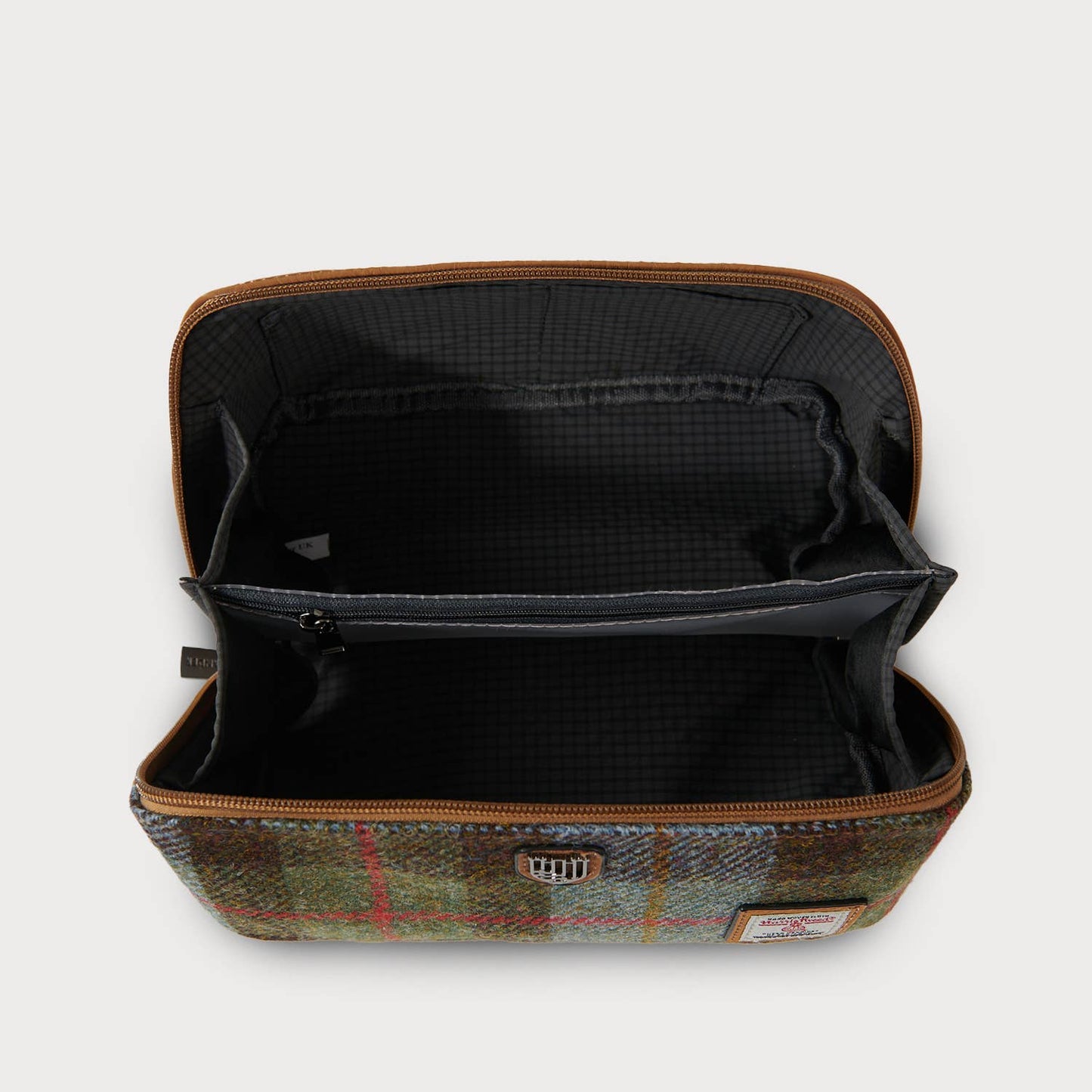 Toiletry Bag: Chestnut-Blue Tartan