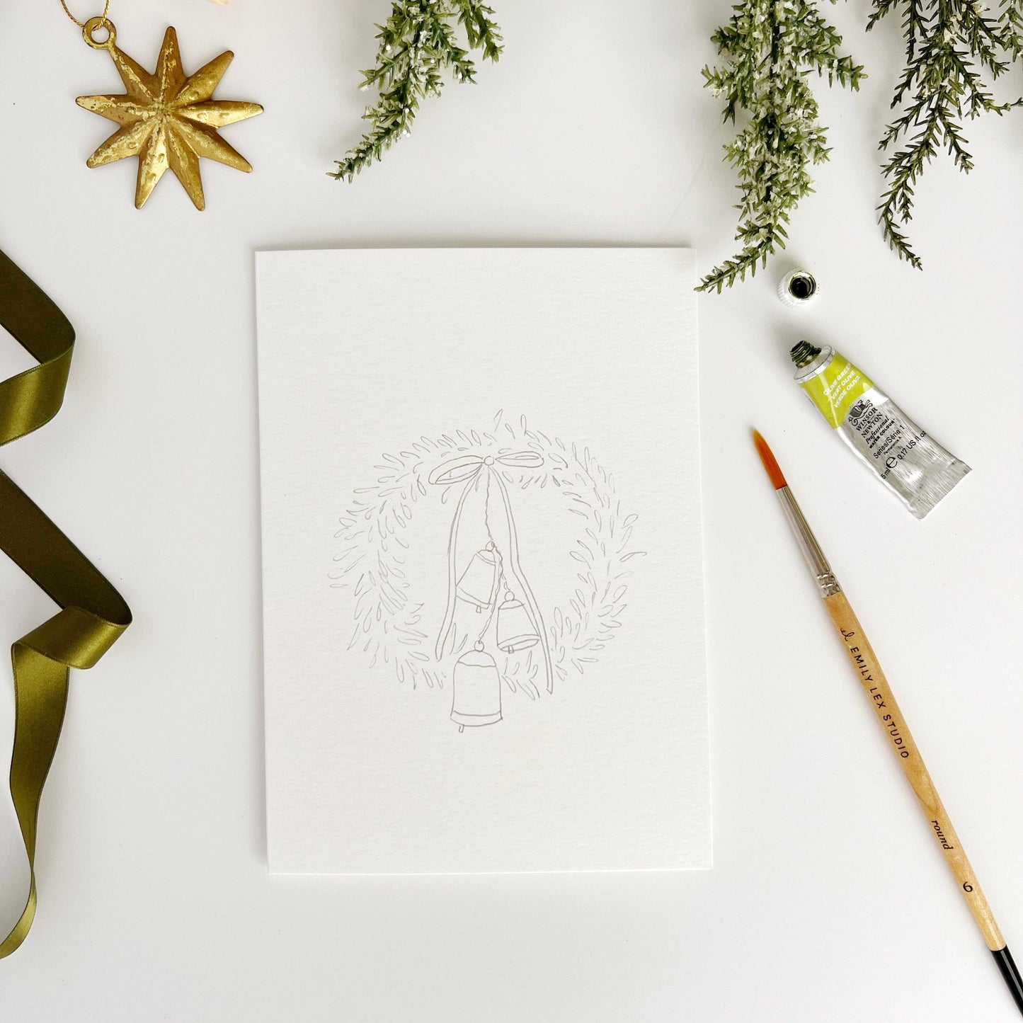 WREATHS PAINTABLE NOTECARDS