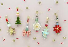 Load image into Gallery viewer, CHRISTMAS MIX &amp; MATCH EARRINGS - SNOWFLAKE POINSETTIA
