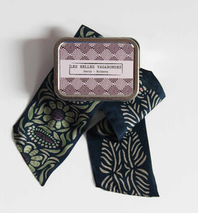 CAMELIA MARINE NAVY SILK HEADBAND