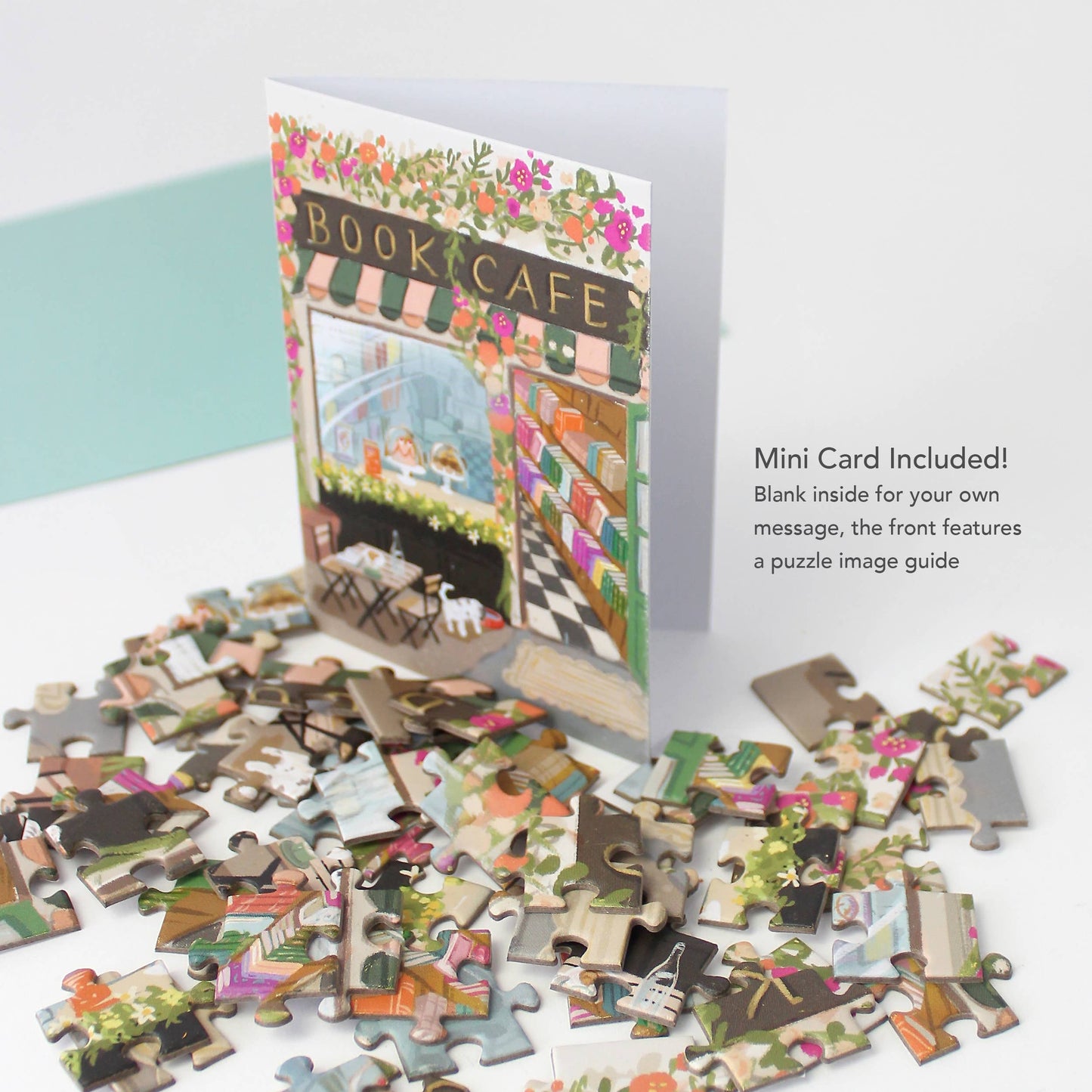 PUZZLE GREETING CARD - BOOK CAFÉ