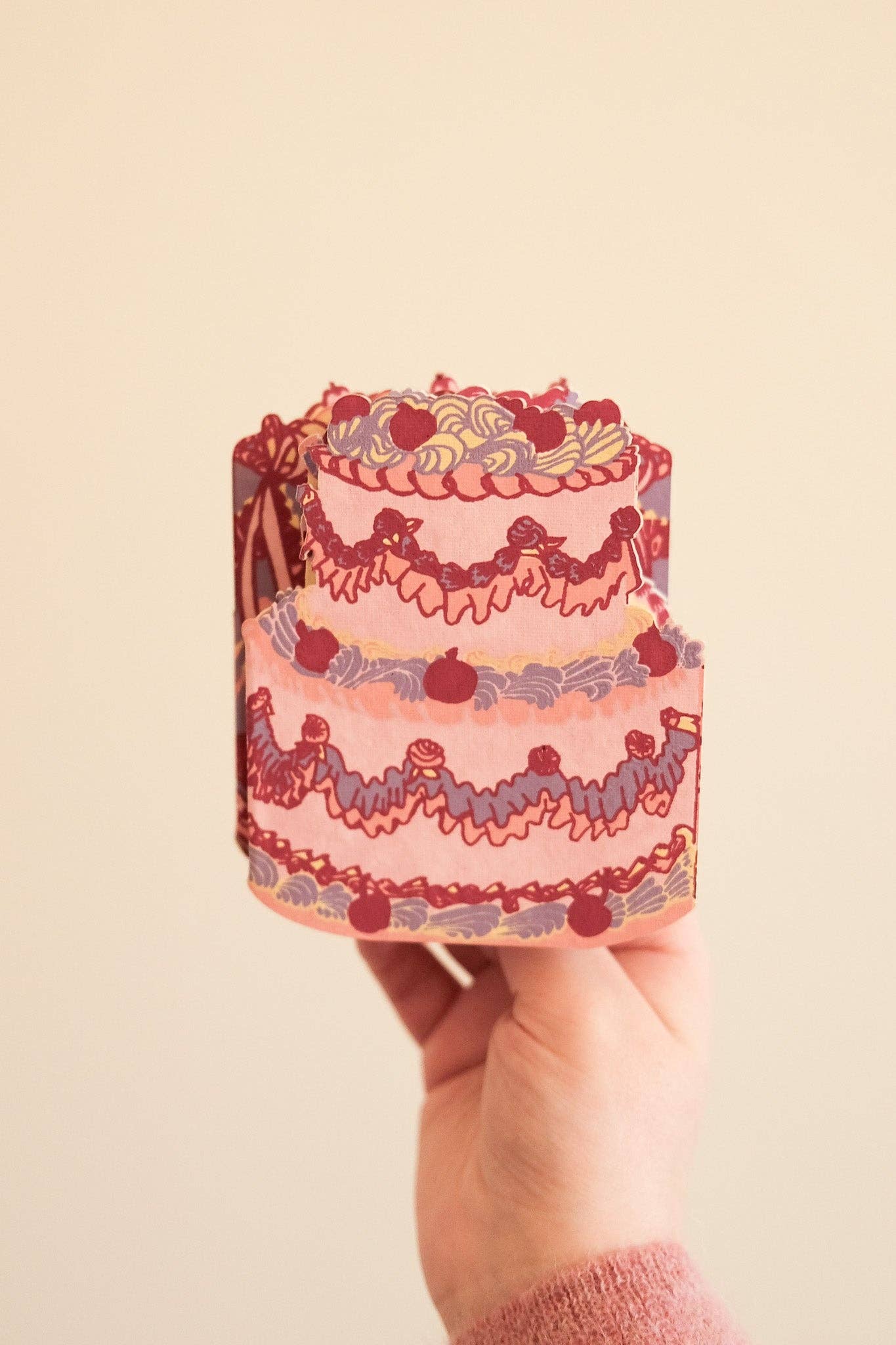 BIRTHDAY CAKE CONCERTINA GREETING CARD