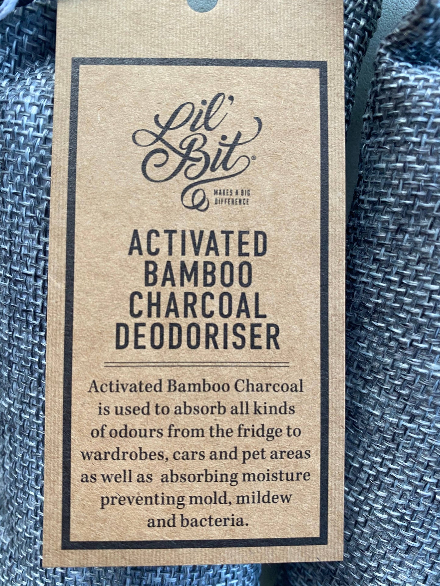 ACTIVATED BAMBOO CHARCOAL DEODORISER/MILDEW CONTROL BAGS