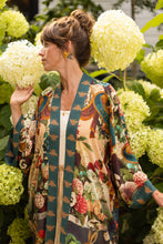 Load image into Gallery viewer, LONG DUSTER ROBE - STAY GOLD FLORAL w/ Rabbit &amp; Bees