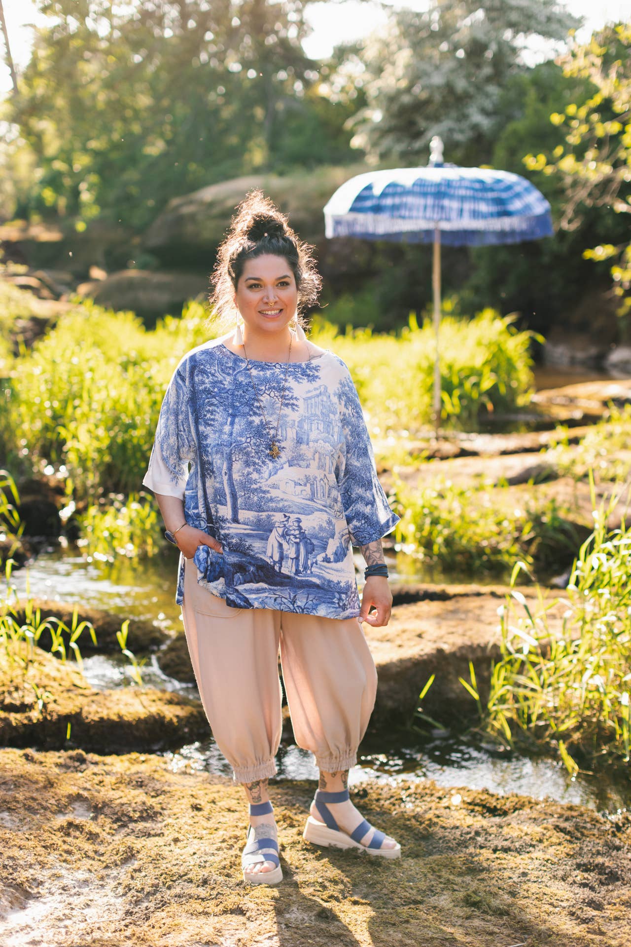 LET THE LIGHT IN BAMBOO LUX TEE TUNIC SHIRT