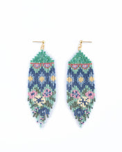 Load image into Gallery viewer, GALACTIC DREAM HUIPIL HAND-BEADED WOVEN FRINGE EARRINGS