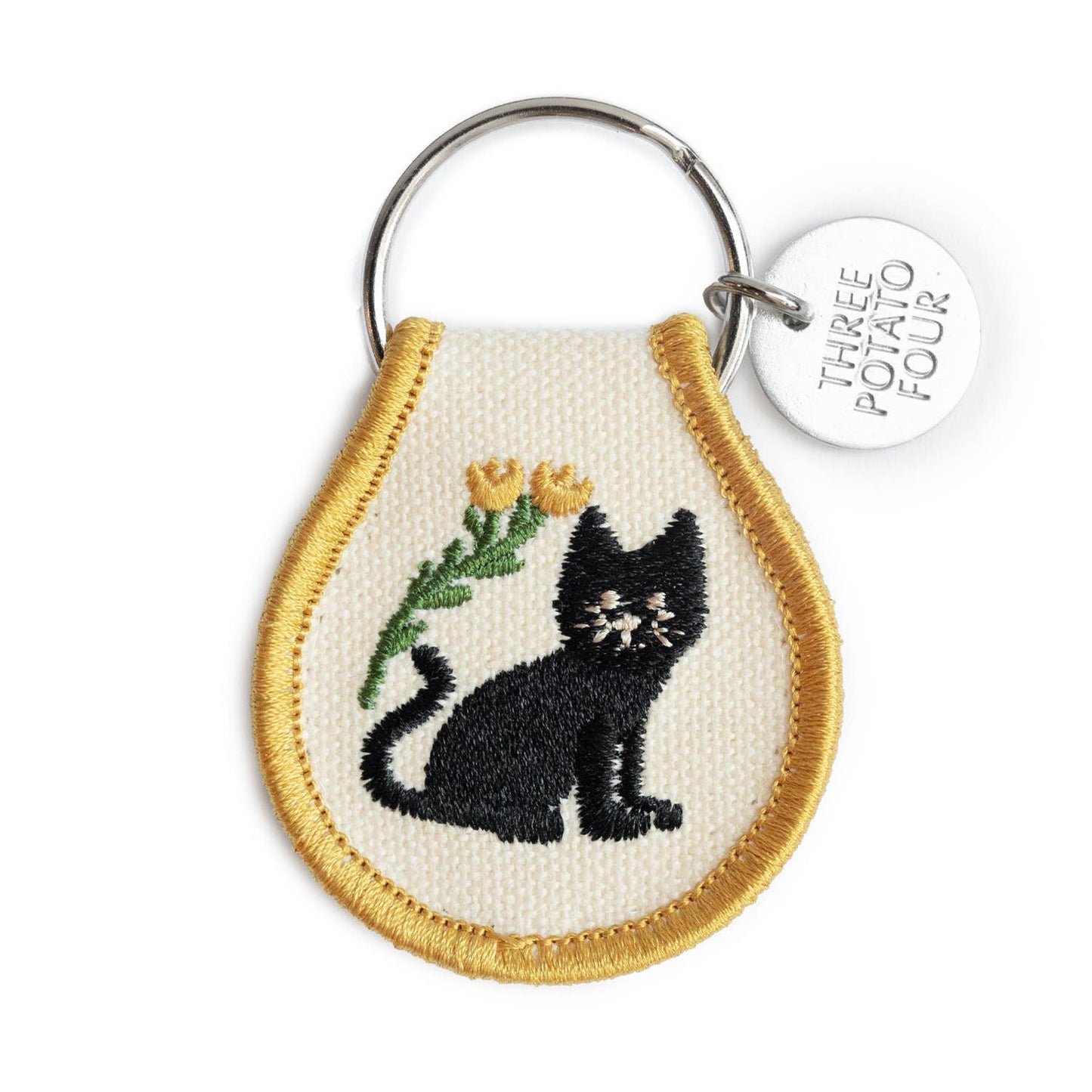 BLACK CAT PATCH KEYRING
