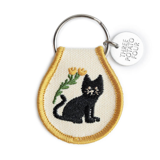 BLACK CAT PATCH KEYRING