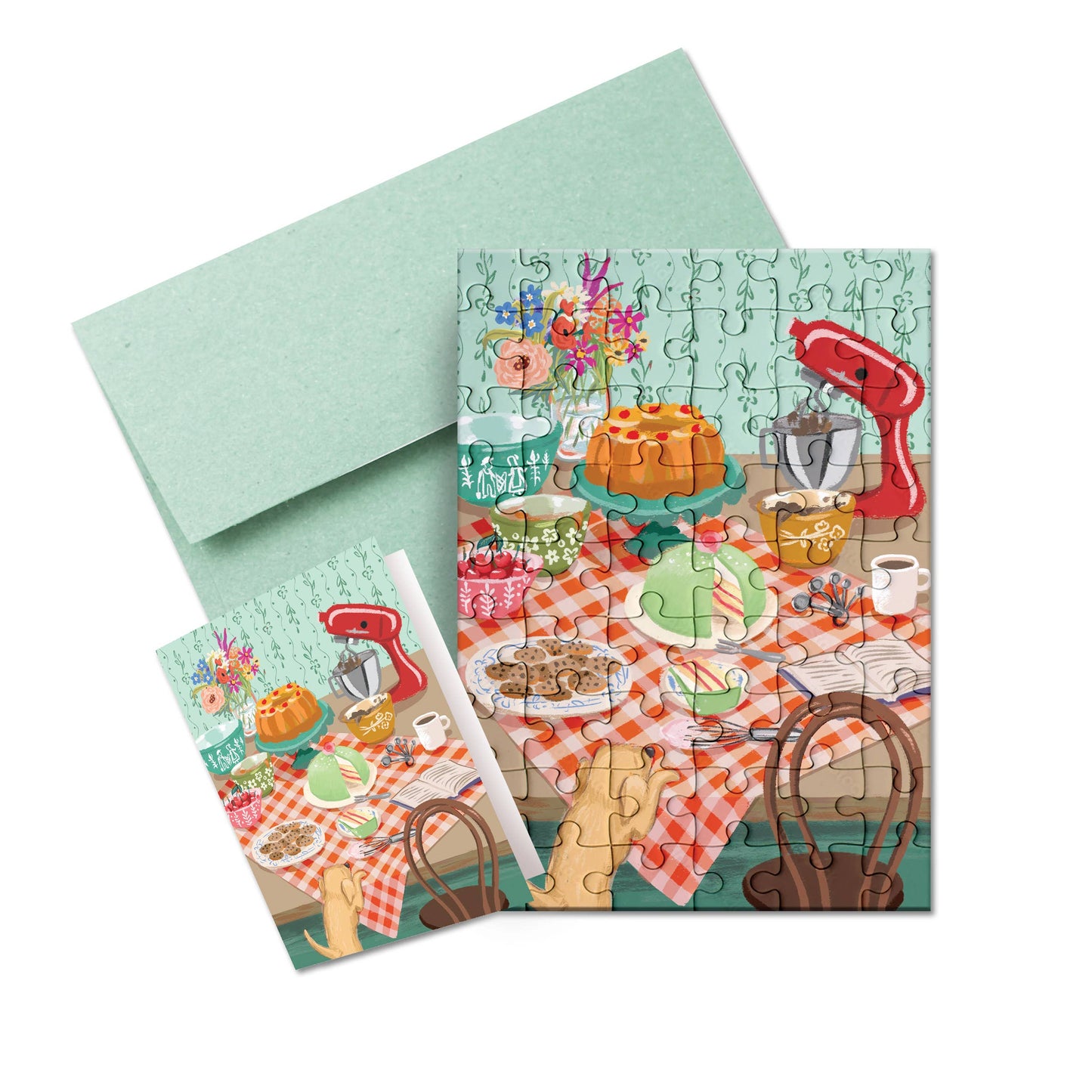 PUZZLE GREETING CARD - RETRO KITCHEN
