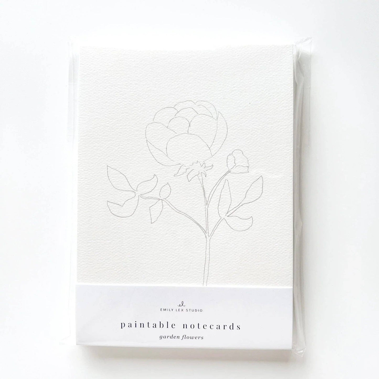 GARDEN FLOWERS PAINTABLE WATERCOLOUR NOTECARD SET