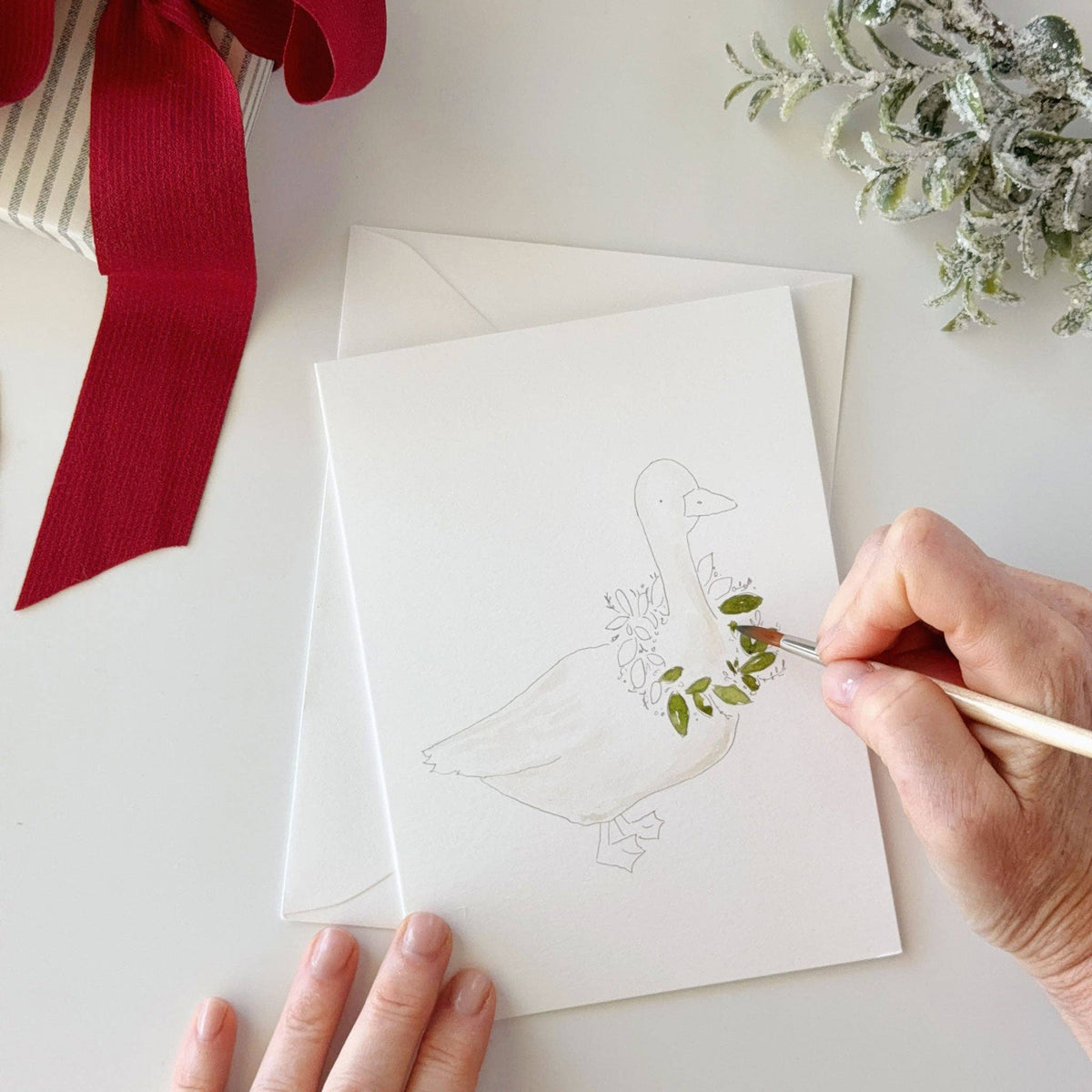 FESTIVE FRIENDS PAINTABLE NOTECARDS