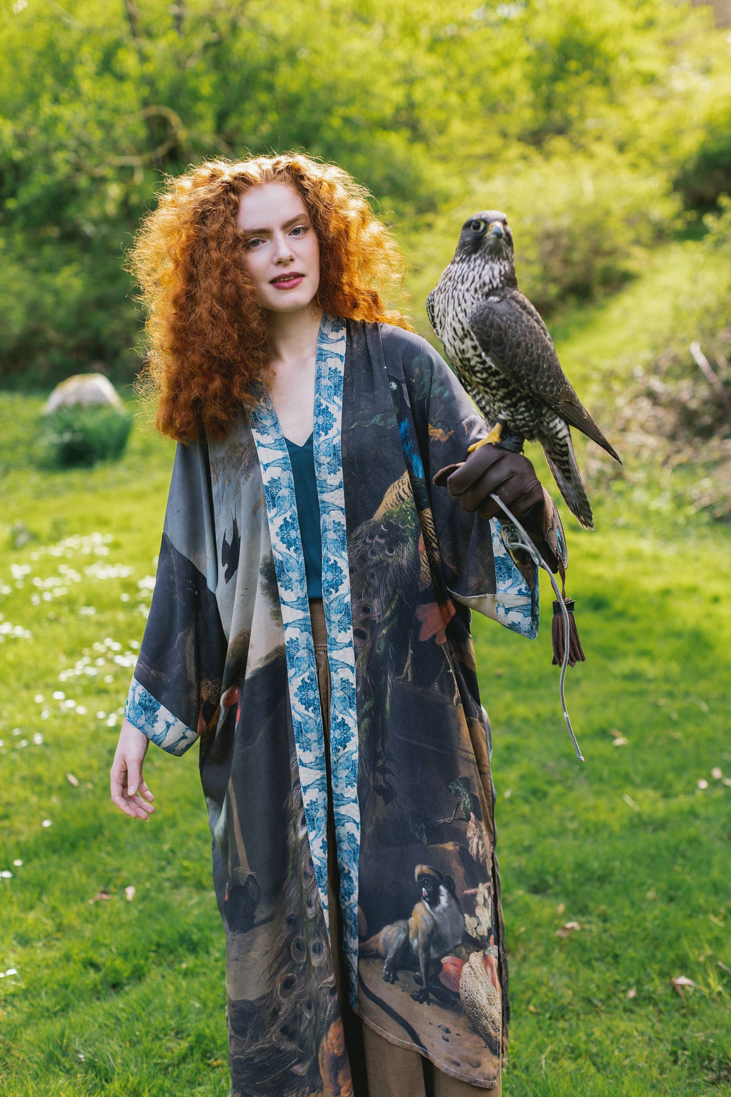 OPERA DUSTER COAT - WILD BEAUTY WITH PEACOCK