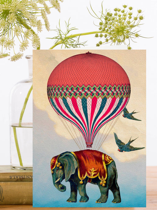 LARGE GREETING CARD - RED HOT AIR BALLOON
