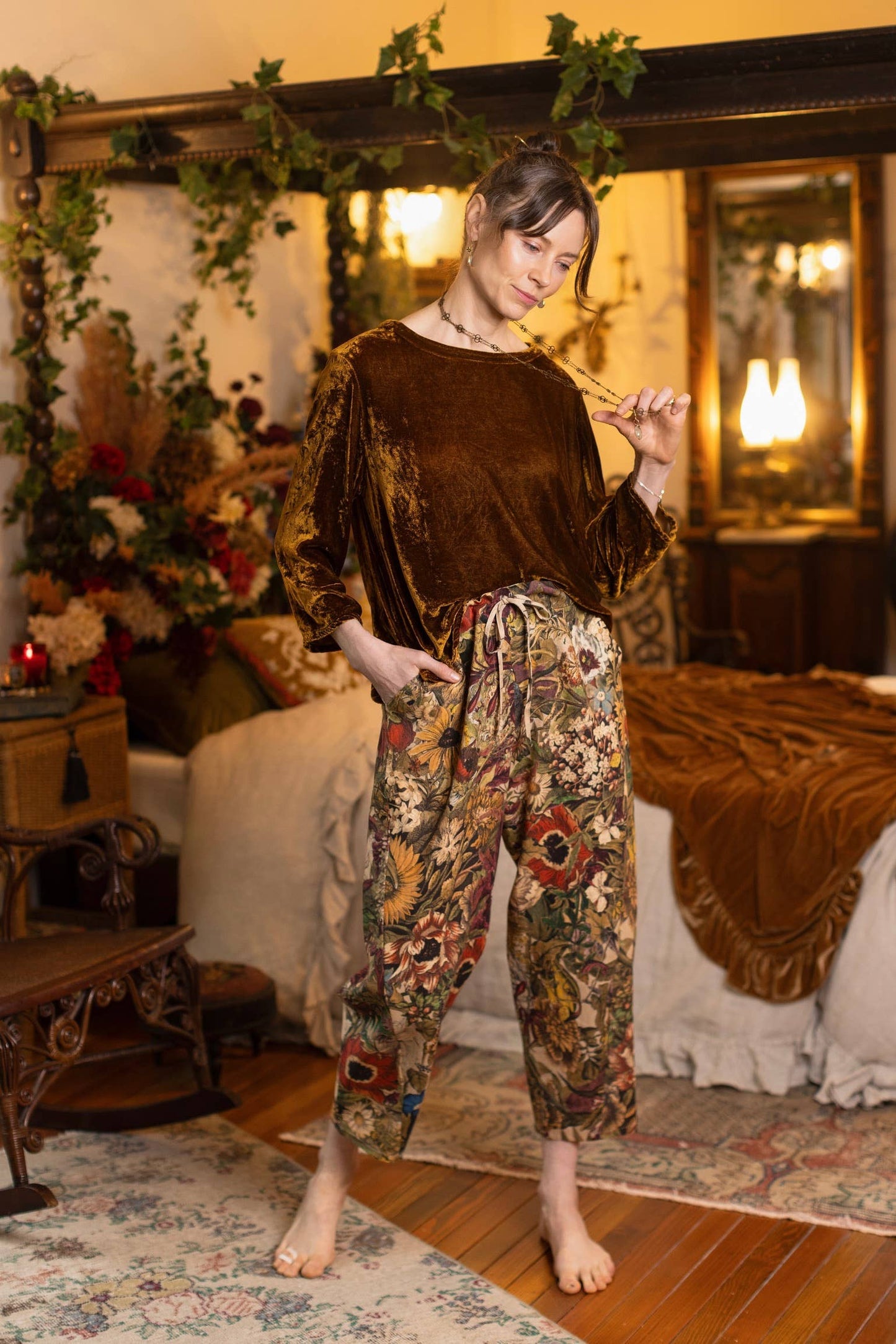 GOLDEN HOUR LINEN CROPPED ARTIST PANT