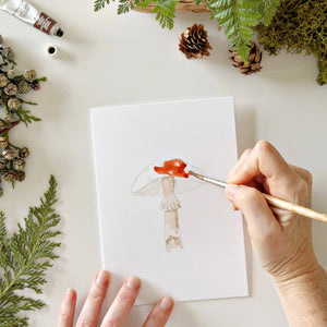 MUSHROOMS PAINTABLE CARDS