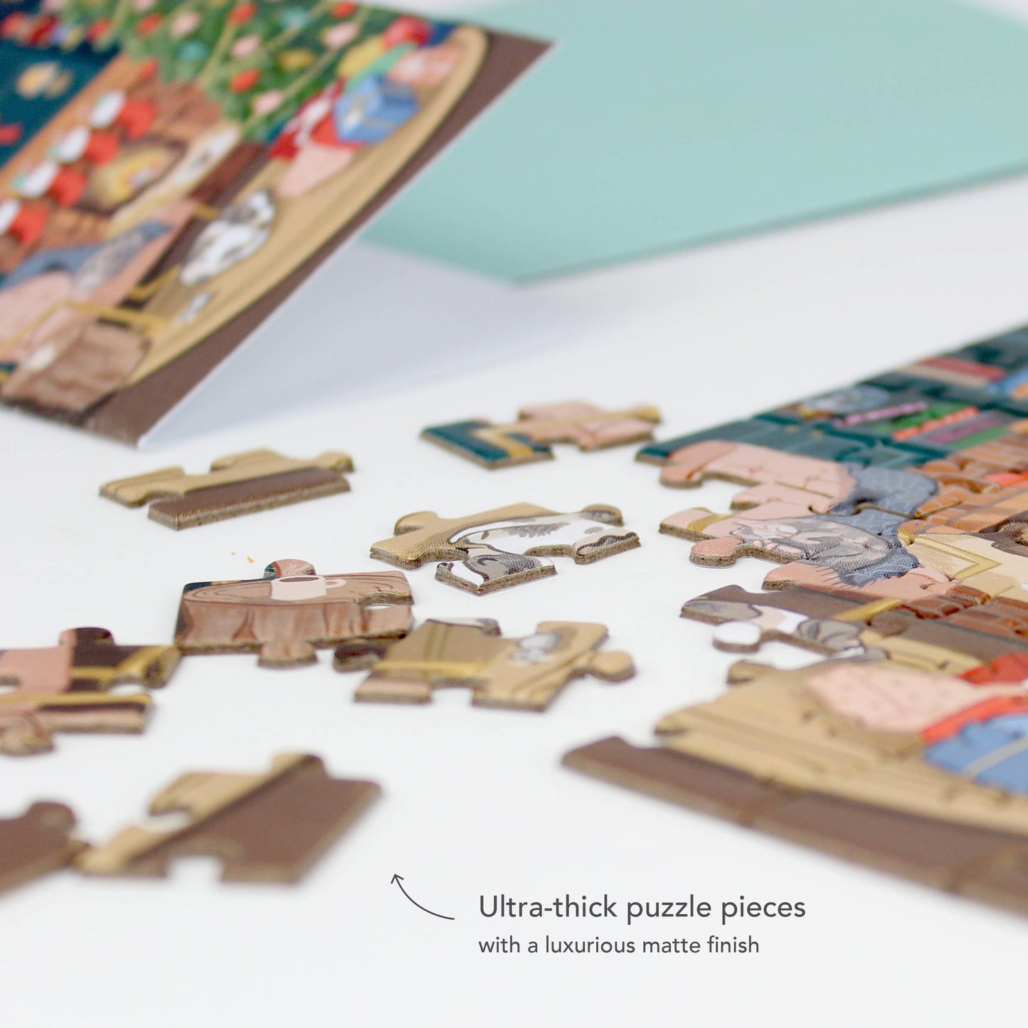 PUZZLE GREETING CARD - COSY FIREPLACE