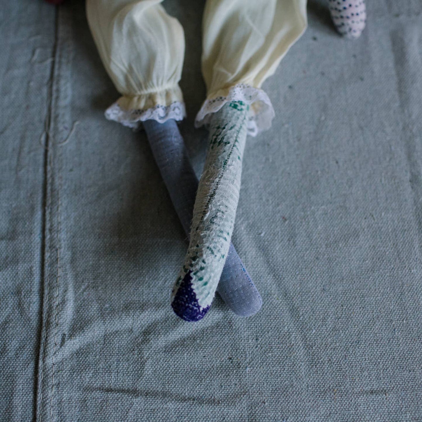 KANTHA RUFFLE HARE RAG DOLL - COTTON FILLED