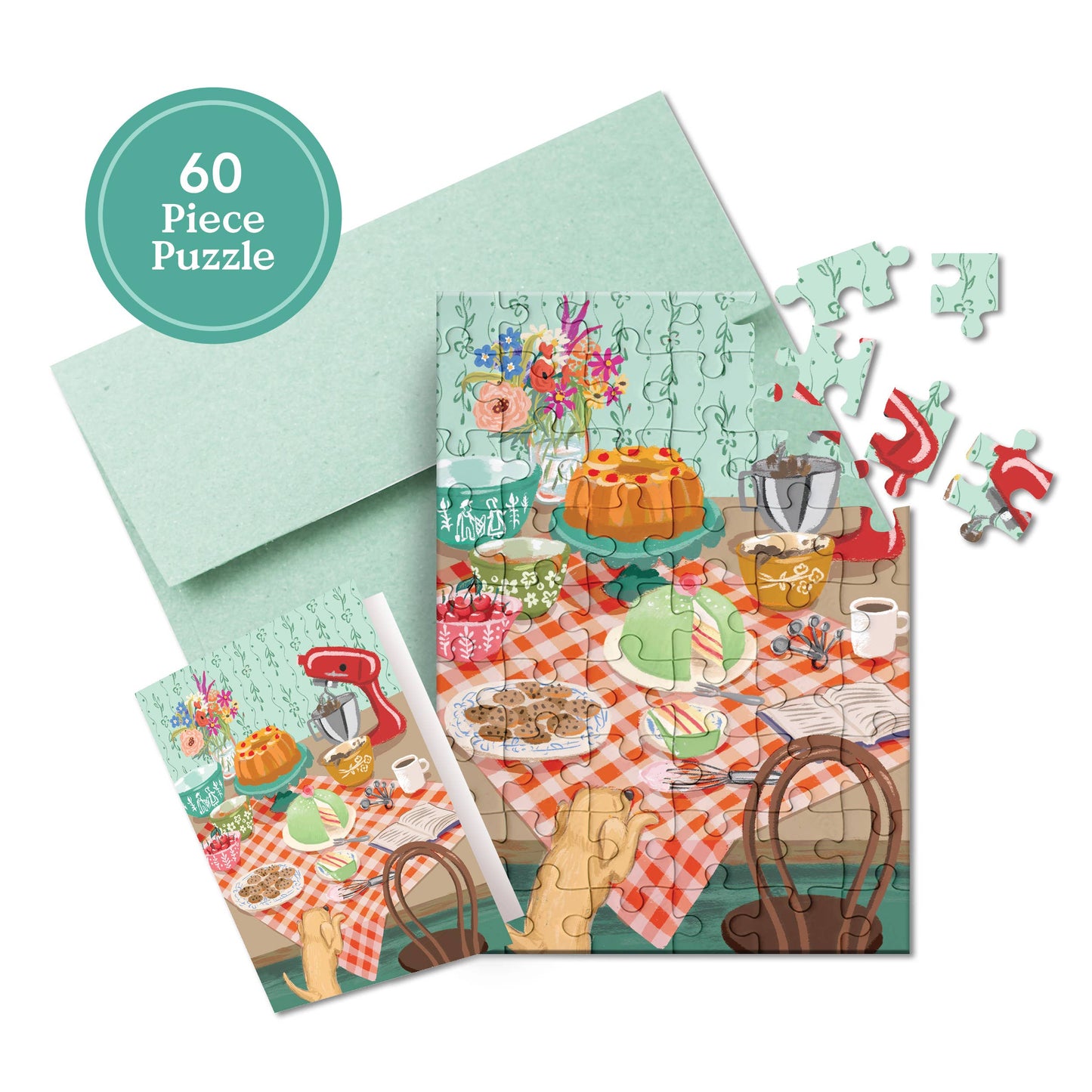 PUZZLE GREETING CARD - RETRO KITCHEN