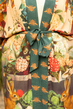 Load image into Gallery viewer, LONG DUSTER ROBE - STAY GOLD FLORAL w/ Rabbit &amp; Bees