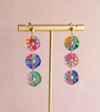 Load image into Gallery viewer, Handpainted Colorful Abstract Dangle Earrings