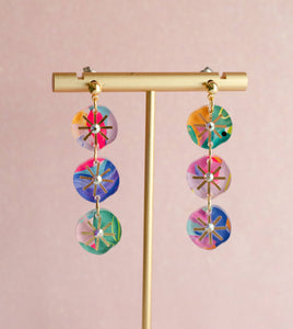 Handpainted Colorful Abstract Dangle Earrings