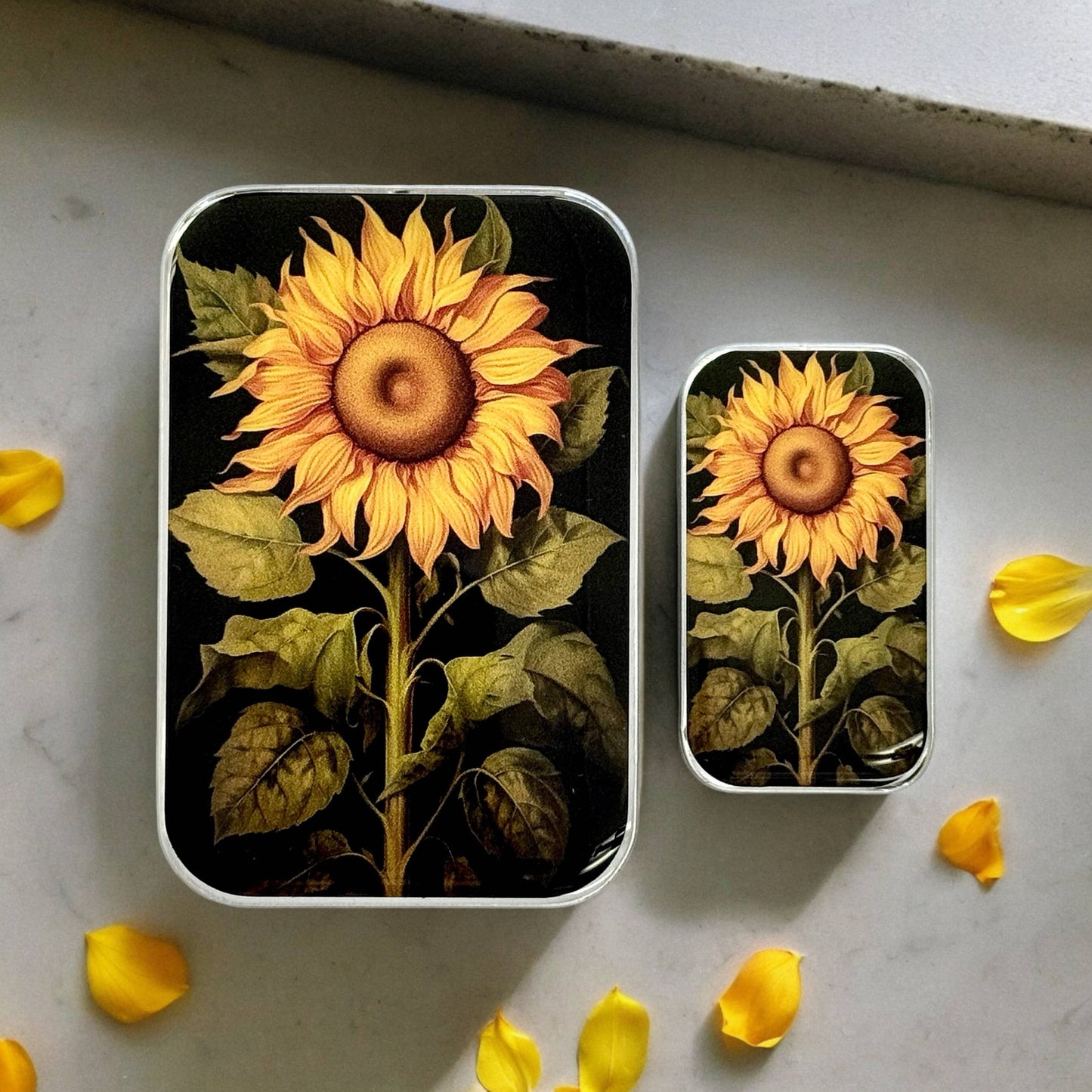 BEAUTIFUL SUNFLOWER NOTIONS TIN - 2 SIZES