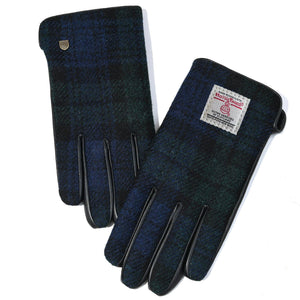 LADIES HARRIS TWEED® GLOVES : BLACK WATCH : LARGE