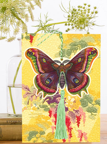 LARGE FANDANGLE GREETING CARD WITH GLITTER & TASSLE - BUTTERFLY