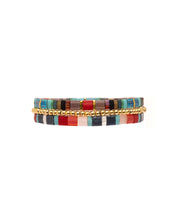 Load image into Gallery viewer, MIYUKI TILA BRACELETS - RED/AQUA SET 3