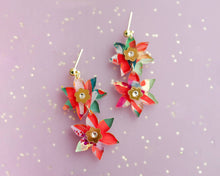 Load image into Gallery viewer, POINTSETTIA EARRINGS