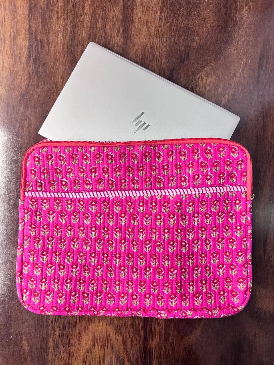 QUILTED COTTON LAPTOP BAG