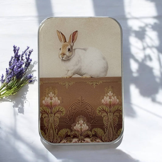 SWEET WHITE BUNNY NOTIONS TIN - LARGE