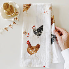 Load image into Gallery viewer, CHICKENS COTTON FLOUR SACK TEA TOWEL