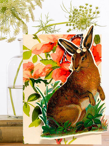 LARGE FANDANGLE GREETING CARD - RABBIT