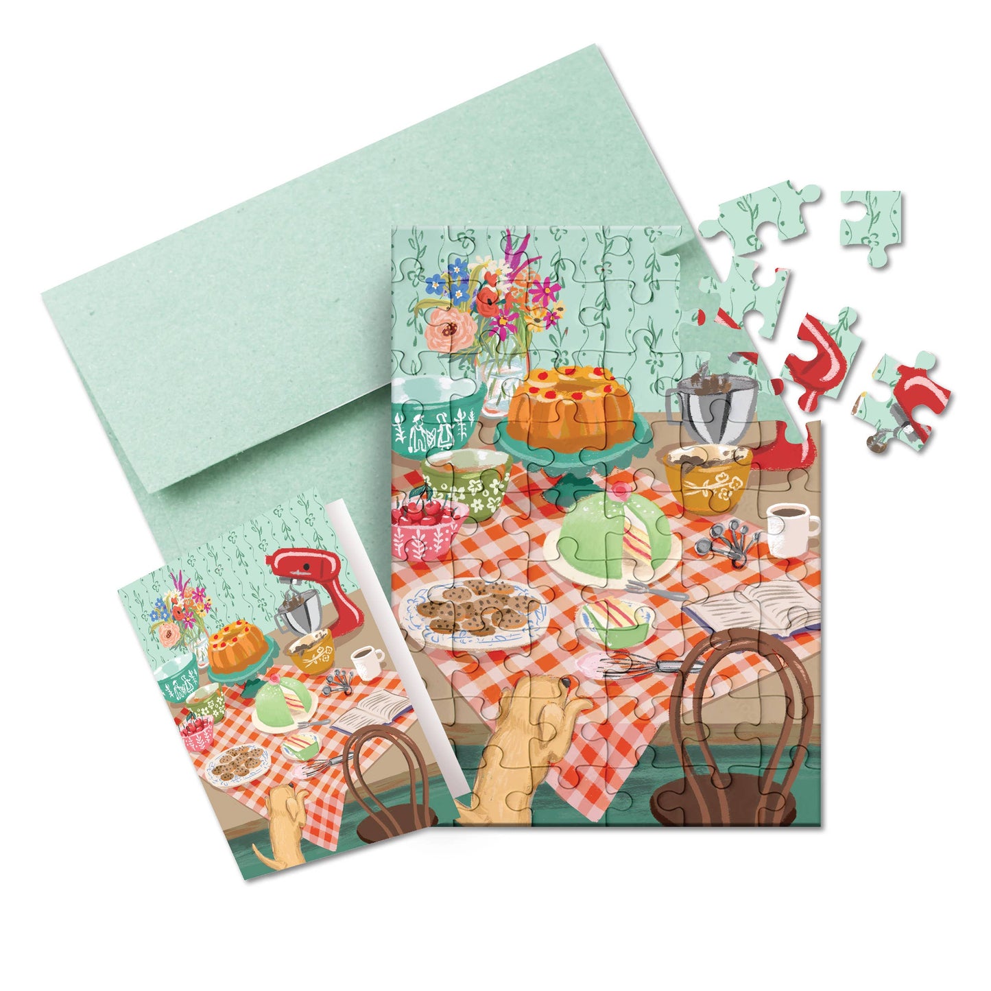 PUZZLE GREETING CARD - RETRO KITCHEN