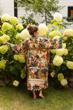 Load image into Gallery viewer, LONG DUSTER ROBE - STAY GOLD FLORAL w/ Rabbit &amp; Bees