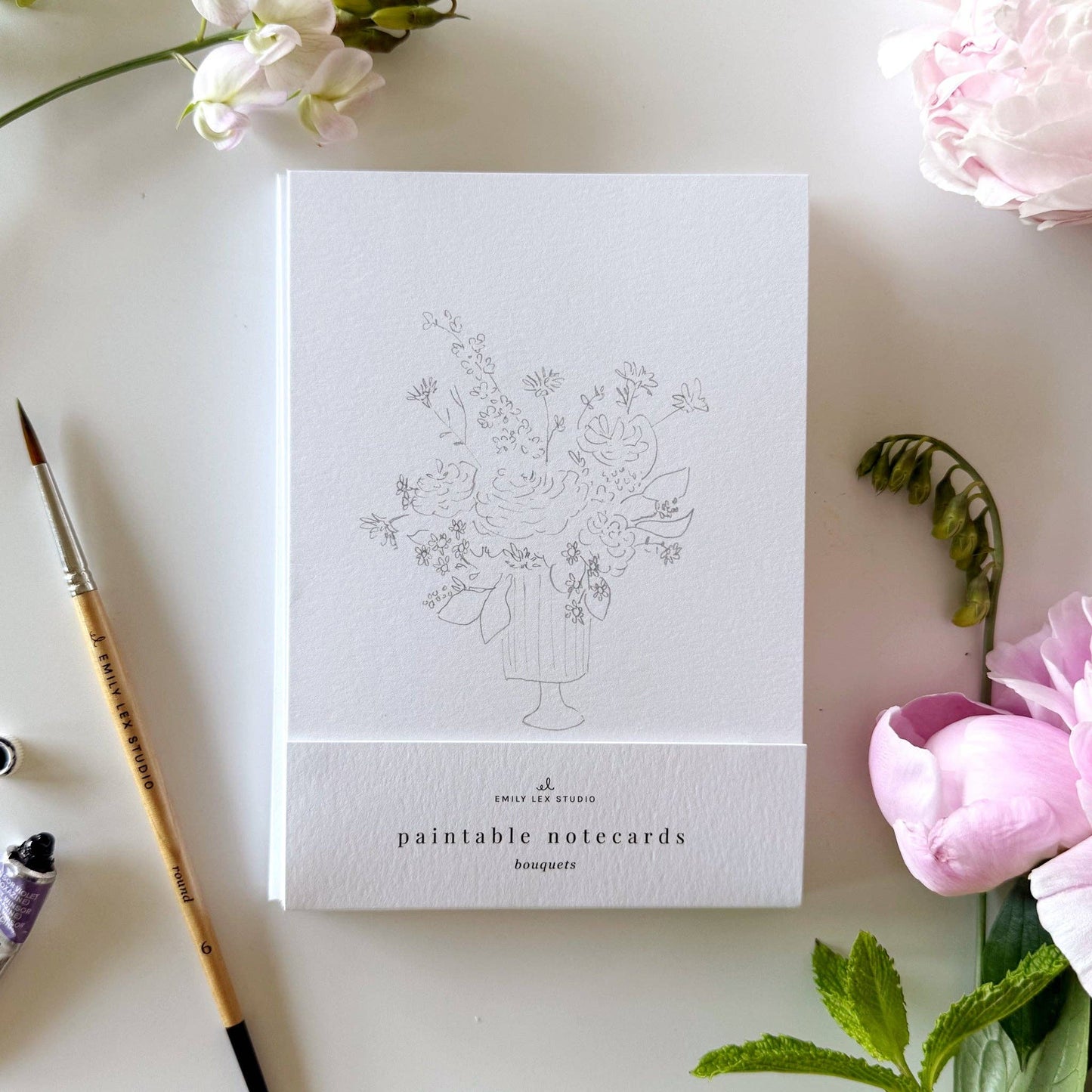 BOUQUETS PAINTABLE NOTECARDS