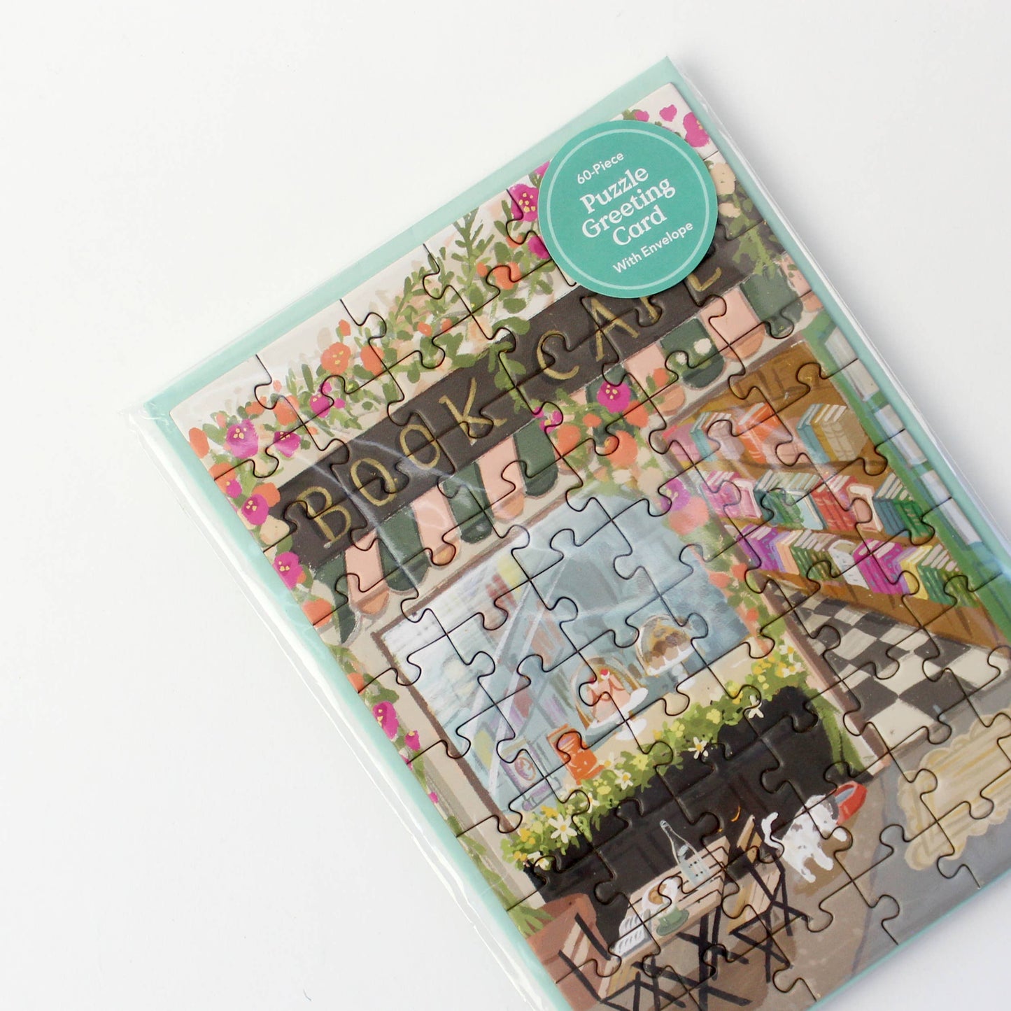 PUZZLE GREETING CARD - BOOK CAFÉ