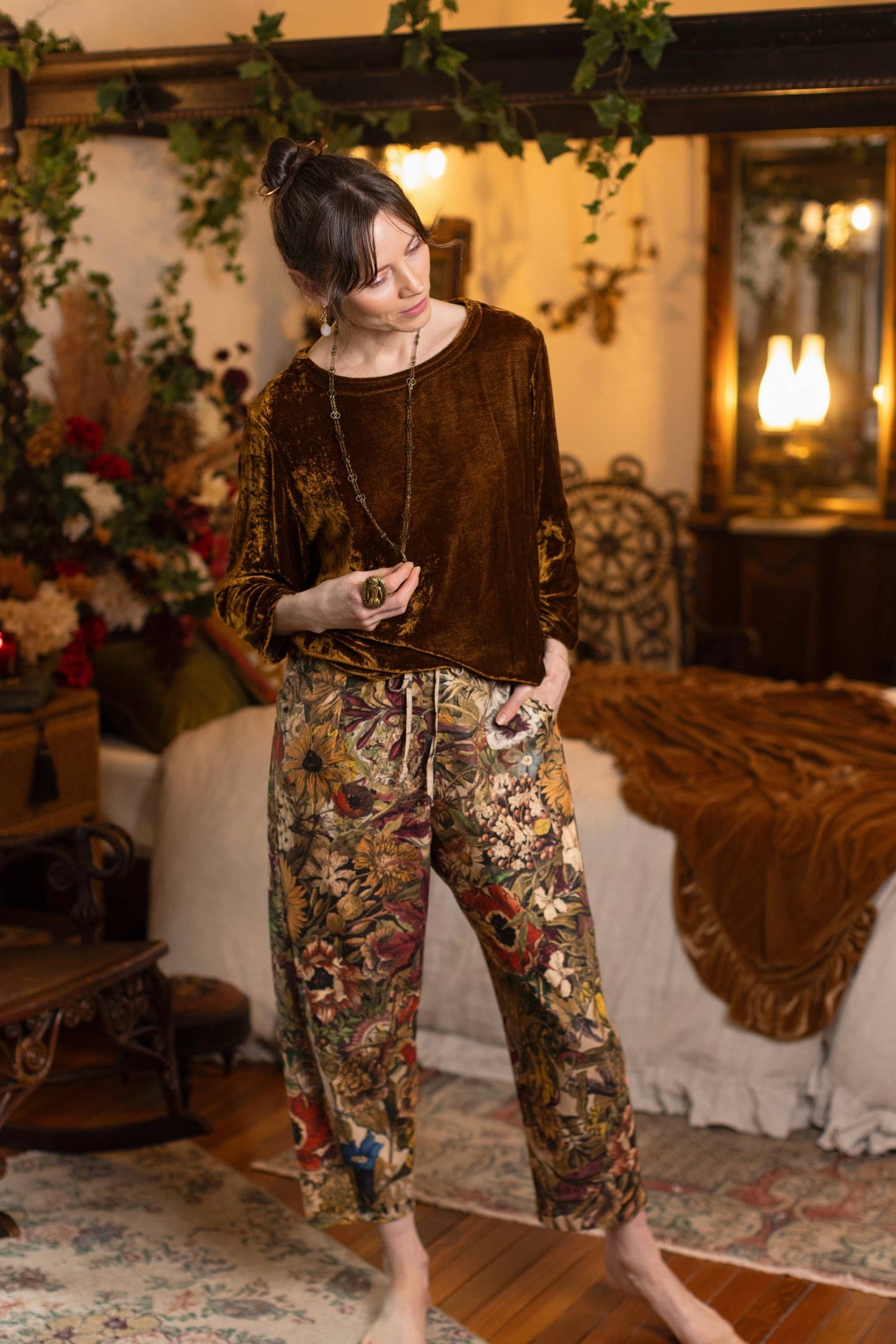 GOLDEN HOUR LINEN CROPPED ARTIST PANT