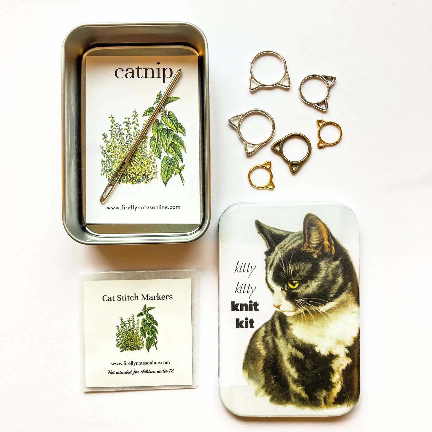 CAT KNIT KIT TIN