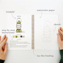 Load image into Gallery viewer, CAMPING WATERCOLOUR WORKBOOK