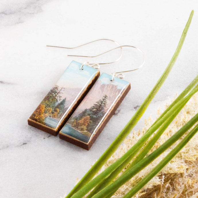 YOSEMITE NATIONAL PARK VINTAGE POSTCARD EARRINGS