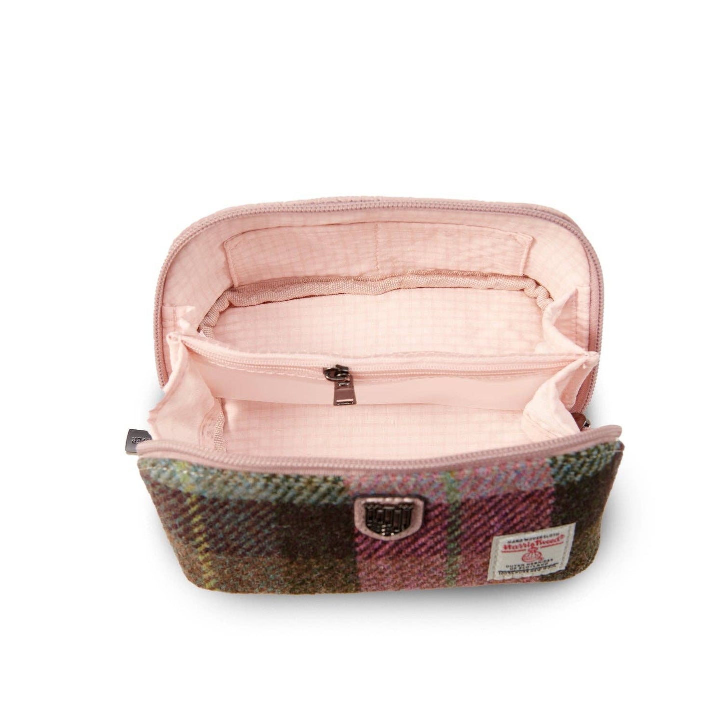 MINI WASH BAG - PINK GREEN TARTAN