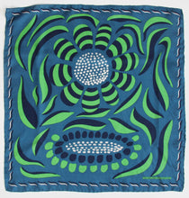 Load image into Gallery viewer, SILK MINI GREEN FORGET-ME-NOT SCARF