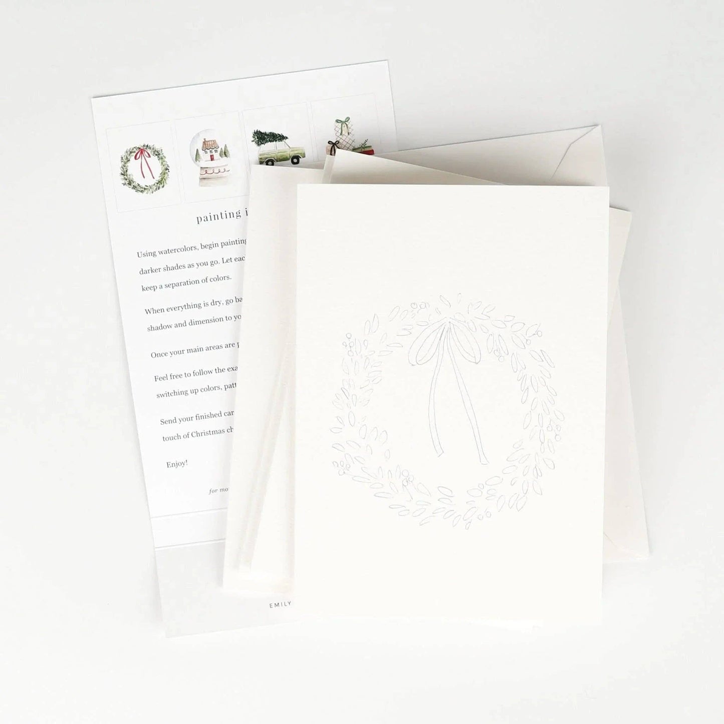CHRISTMAS CHEER PAINTABLE NOTECARDS SET